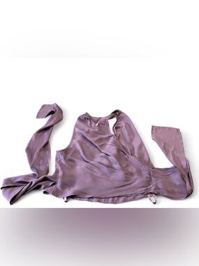 Free People Lavender Purple Wrap-Style Satin Tank